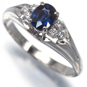 Mikimoto Ring Sapphire 0.56Ct Diamond Us6-6.25 900 Platinum