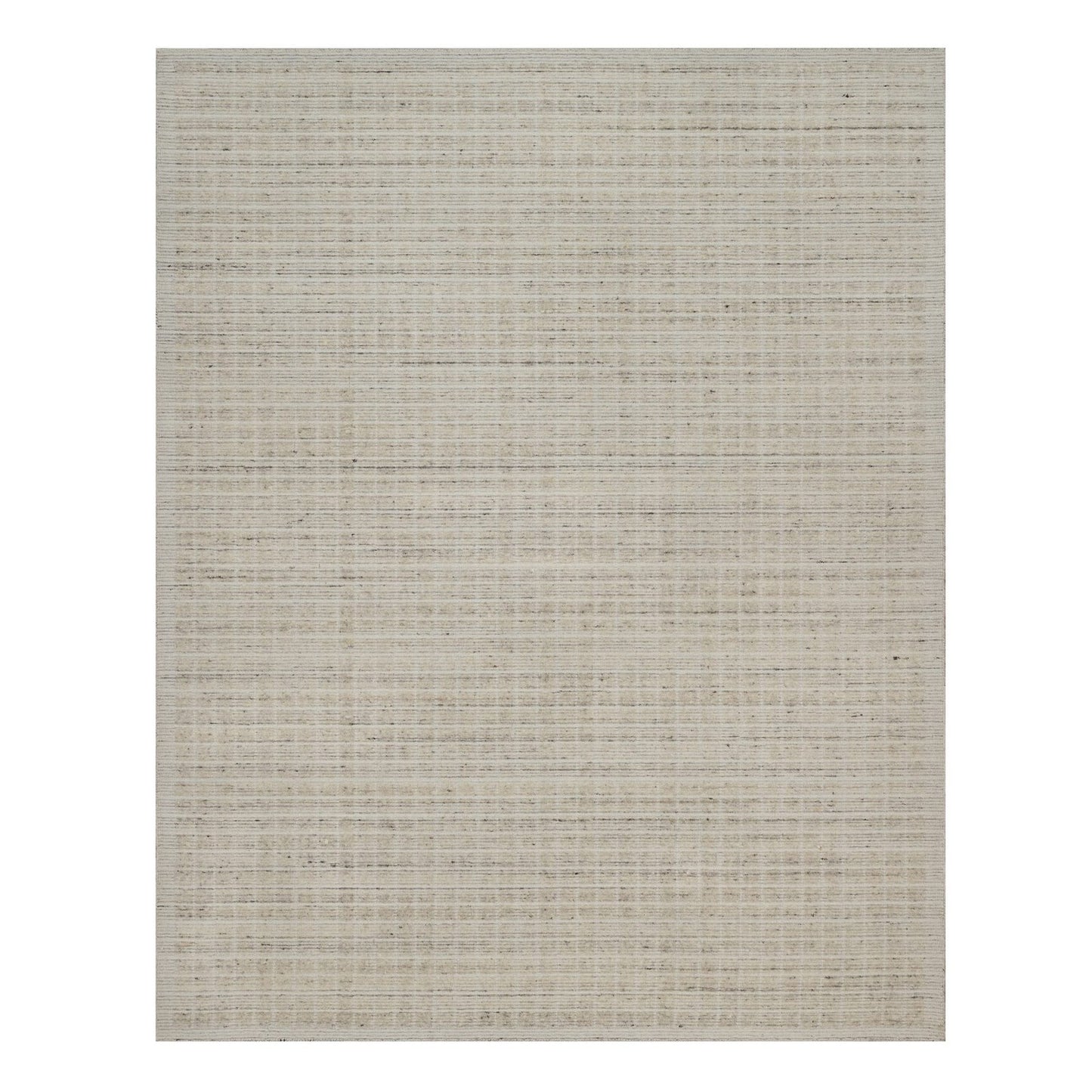 8'X10' Ivory Loomed Knotted Modern Plain Decor Box Design Soft Wool Rug