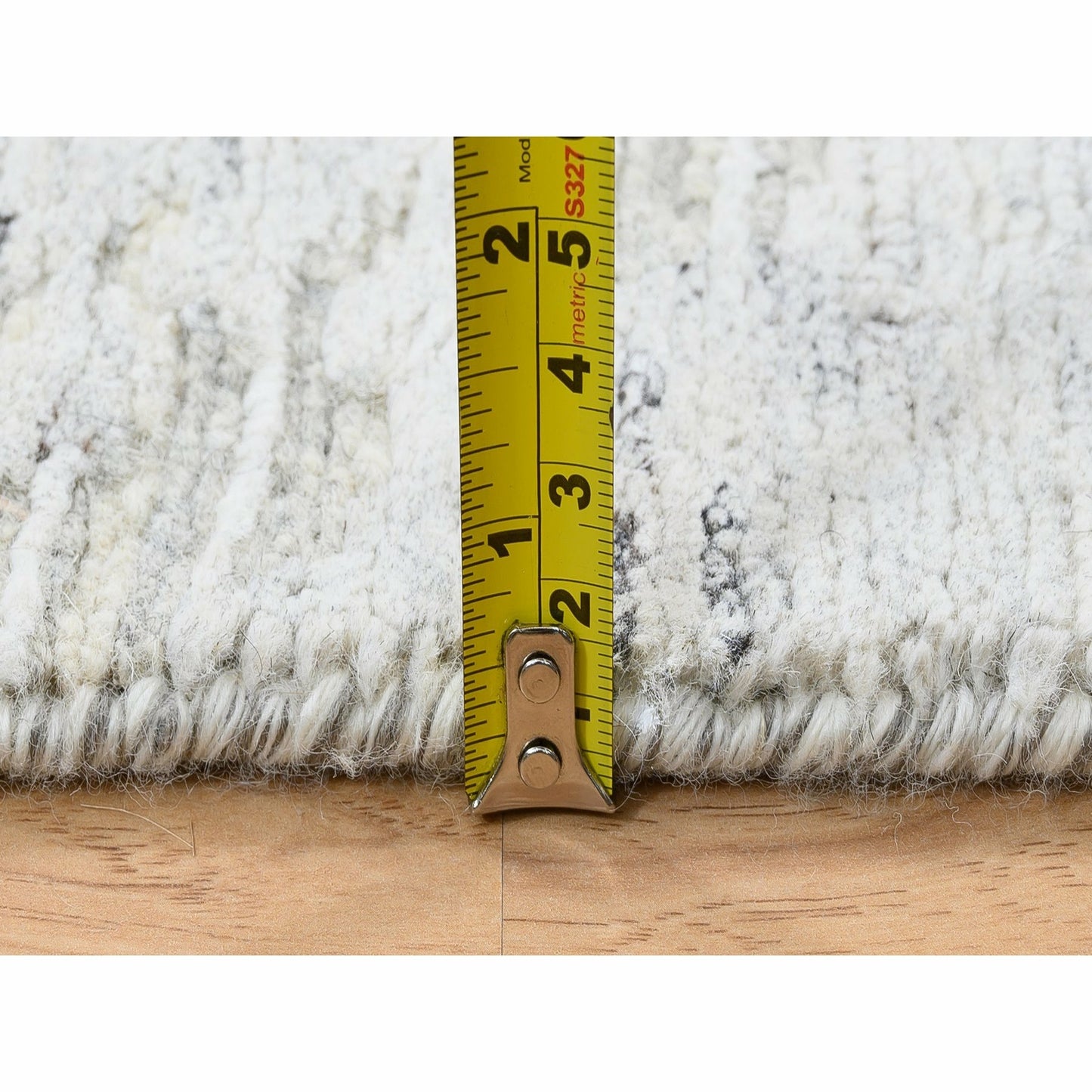 2'7"X8'2" Gray Hand Spun Natural Wool Hand Knotted Modern Runner Rug