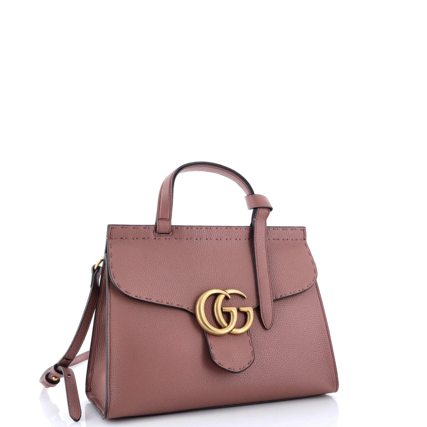 Gucci Gg Marmont Top Handle Bag Leather Small