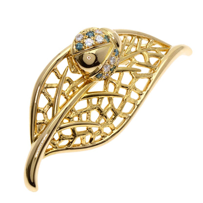 Tasaki   Brooch Ladybug Leaf K18 Yellow Gold