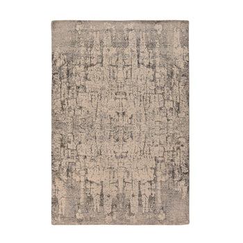 6'X9' Oyster Gray Fossil Design All Wool Hand Knotted Modern Oriental Rug