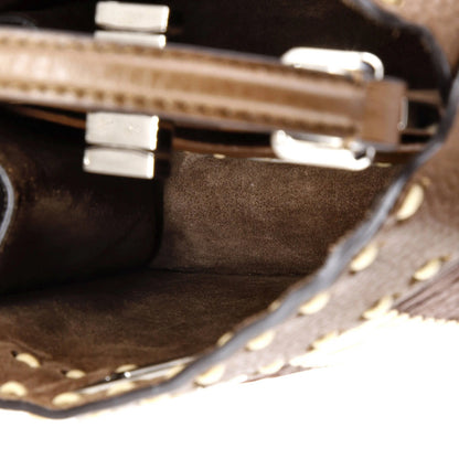 Fendi Selleria Peekaboo Iseeu Bag Raffia With Leather Petite