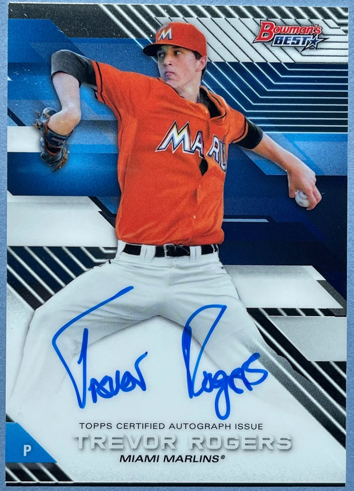 Trevor Rogers Autographed 2017 Bowman'S Best Rookie Baseball Card