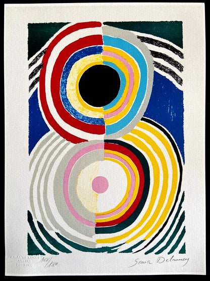 Sonia Delaunay Lithograph Coa Signed Op Numbered In Pencil 180 Ex