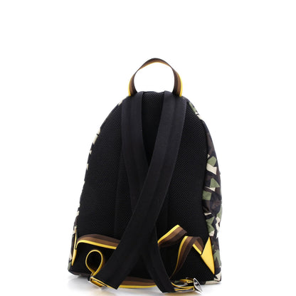 Fendi Front Pocket Backpack Printed Nylon Large