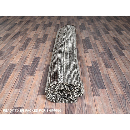 Rug 12'6"x15' White Moroccan Weave with Box Design Wool Hand Knotted XL