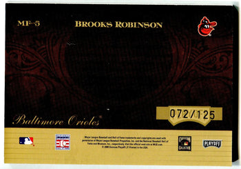 Brooks Robinson 2005 Marks Of Fame Autographed Baseball Card