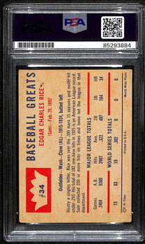 Sam Rice Hof Signed/Autographed 1960 Fleer Card #34 Nationals Psa/Dna 190891