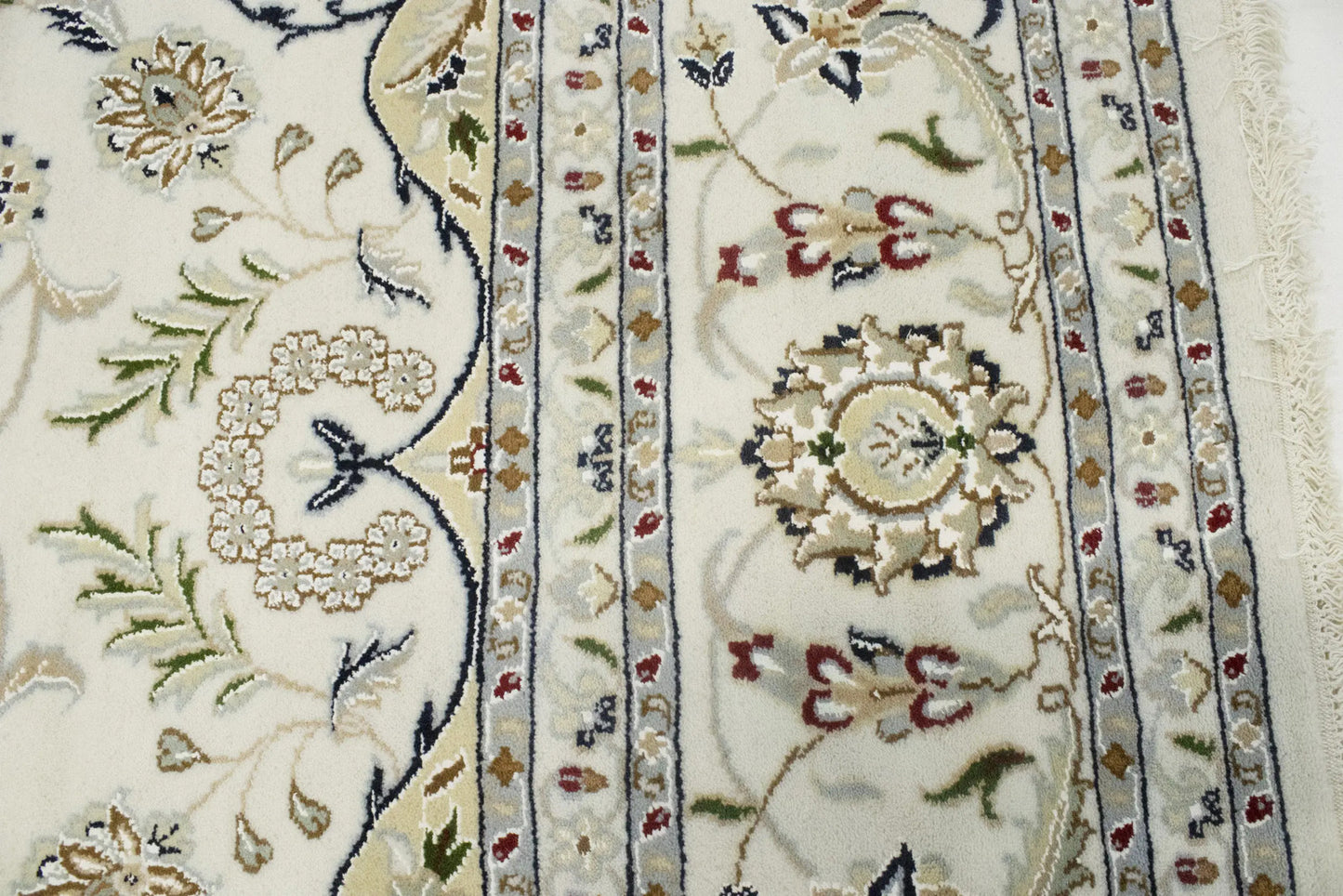 Floral Medallion Classic Indo-Nain Handmade Oriental Rug 8X10 ft