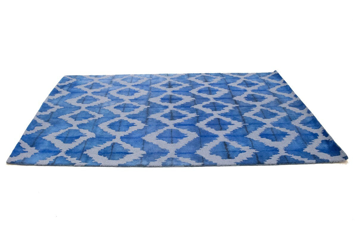 Blue Abstract Design Living Room Decor 5X8