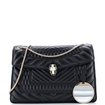 Bvlgari Serpenti Forever Shoulder Bag Quilted Leather Medium