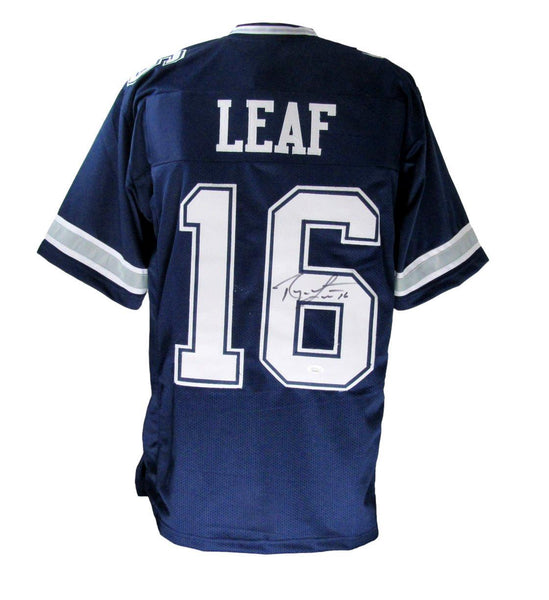 Ryan Leaf Autographed Dallas Cowboys Blue Custom Football Jersey Jsa