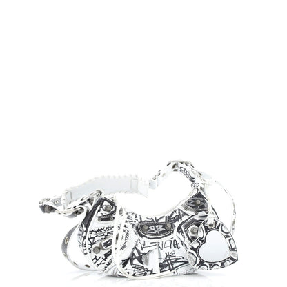 Balenciaga Le Cagole Graffiti Giant Studs Shoulder Bag Leather Mini
