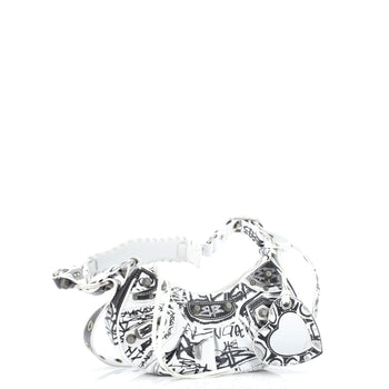 Balenciaga Le Cagole Graffiti Giant Studs Shoulder Bag Leather Mini