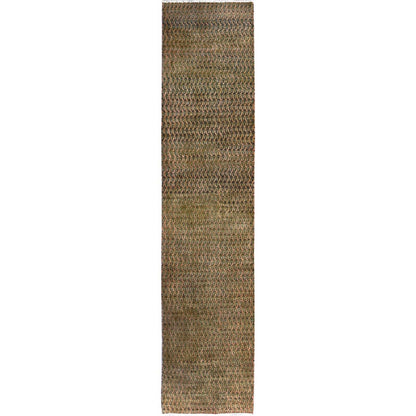 2'6"X11'5" Brown Vintage Zoroastrian Tebraz With Paisley Pattern Runner Rug