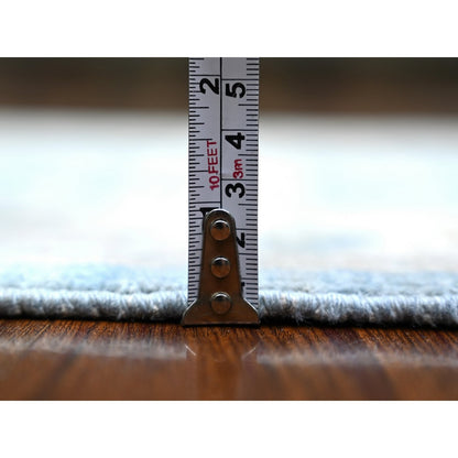 2'7"X9'8" Beau Blue Finer Peshawar Wool Hand Knotted Oriental Rug