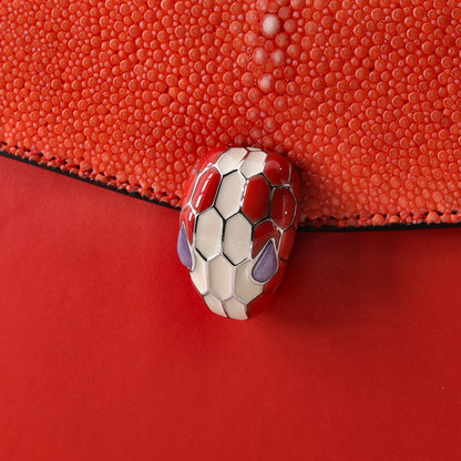 Bvlgari Serpenti Forever Shoulder Bag Leather And Stingray Medium