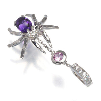 Chaumet Pendant Attrape-Moi Spider Amethyst Diamond 18K 750 White Gold