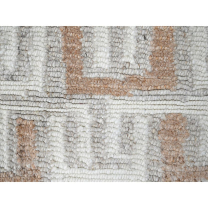 2'1"X3' Ivory Minimalist Swedish Design Flat Weave Hand Knotted Wool Rug