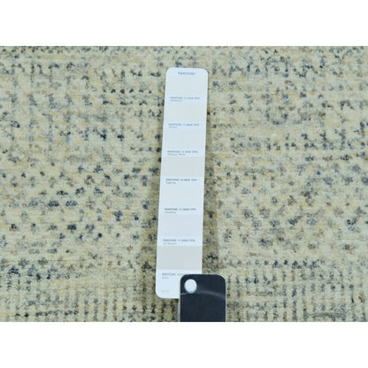 2'6"X29'9" Aesthetic White Wool Modern Grass Hand Knotted Xl Runner Rug