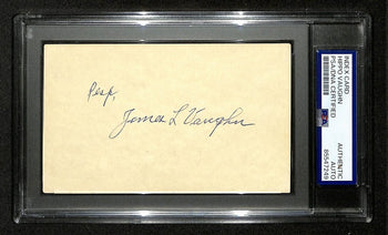 Hippo Vaughn Signed/Inscribed 3X5 Index Card Chicago Cubs Psa/Dna 199302
