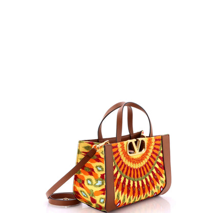 Valentino Garavani Vlogo Shopper Tote Bead Embellished Leather Medium