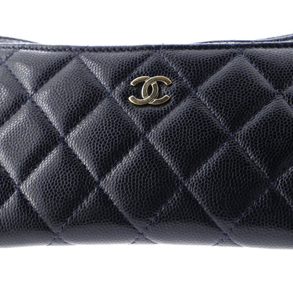 Chanel Classic Zip Pouch Quilted Caviar Long