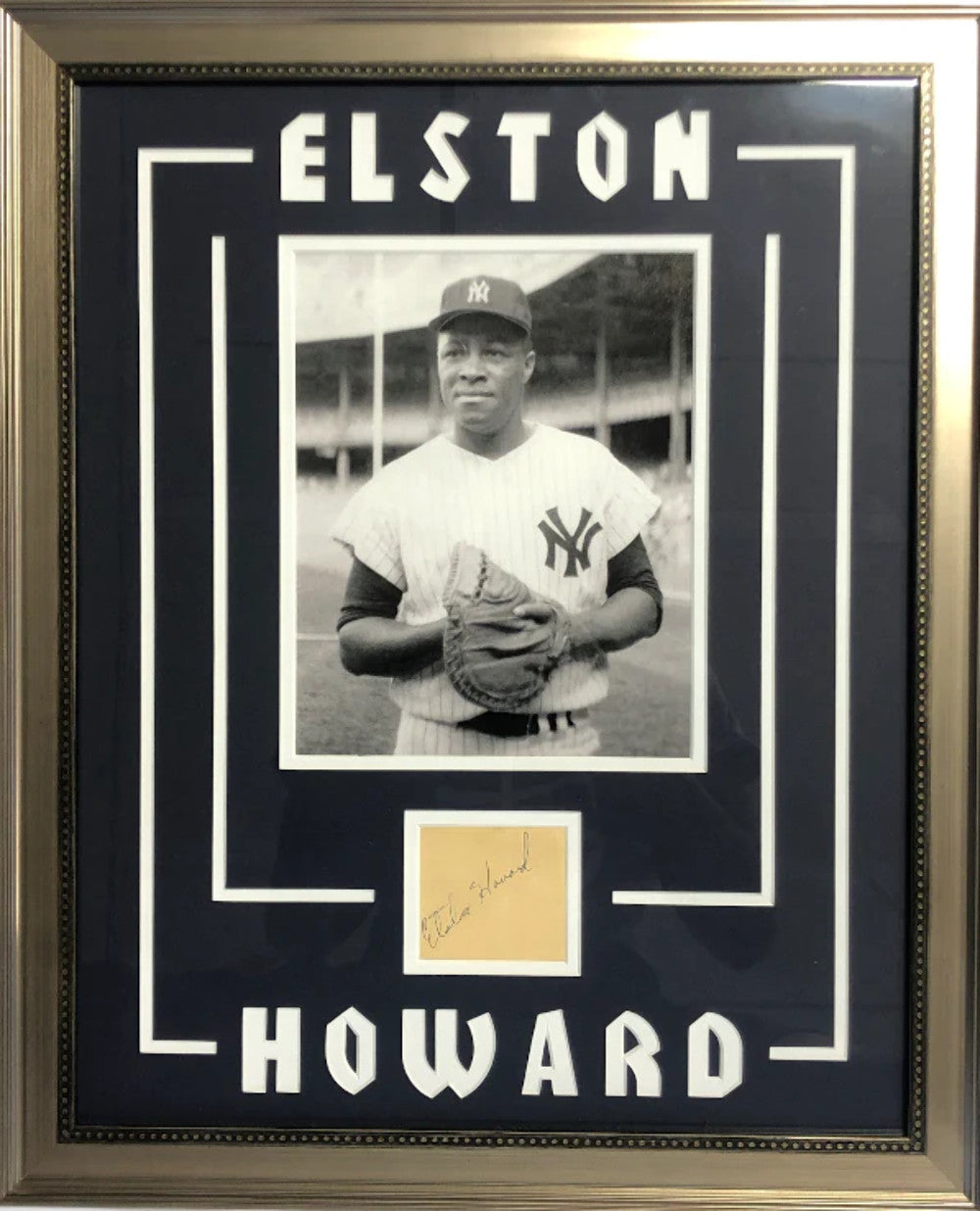 Elston Howard Autographed Framed Cut/Photo (Jsa)