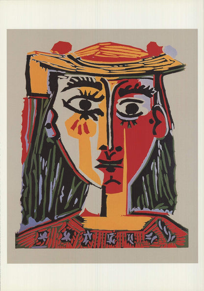 Pablo Picasso Bust Of A Woman With Hat " Offset Lithograph Cubism
