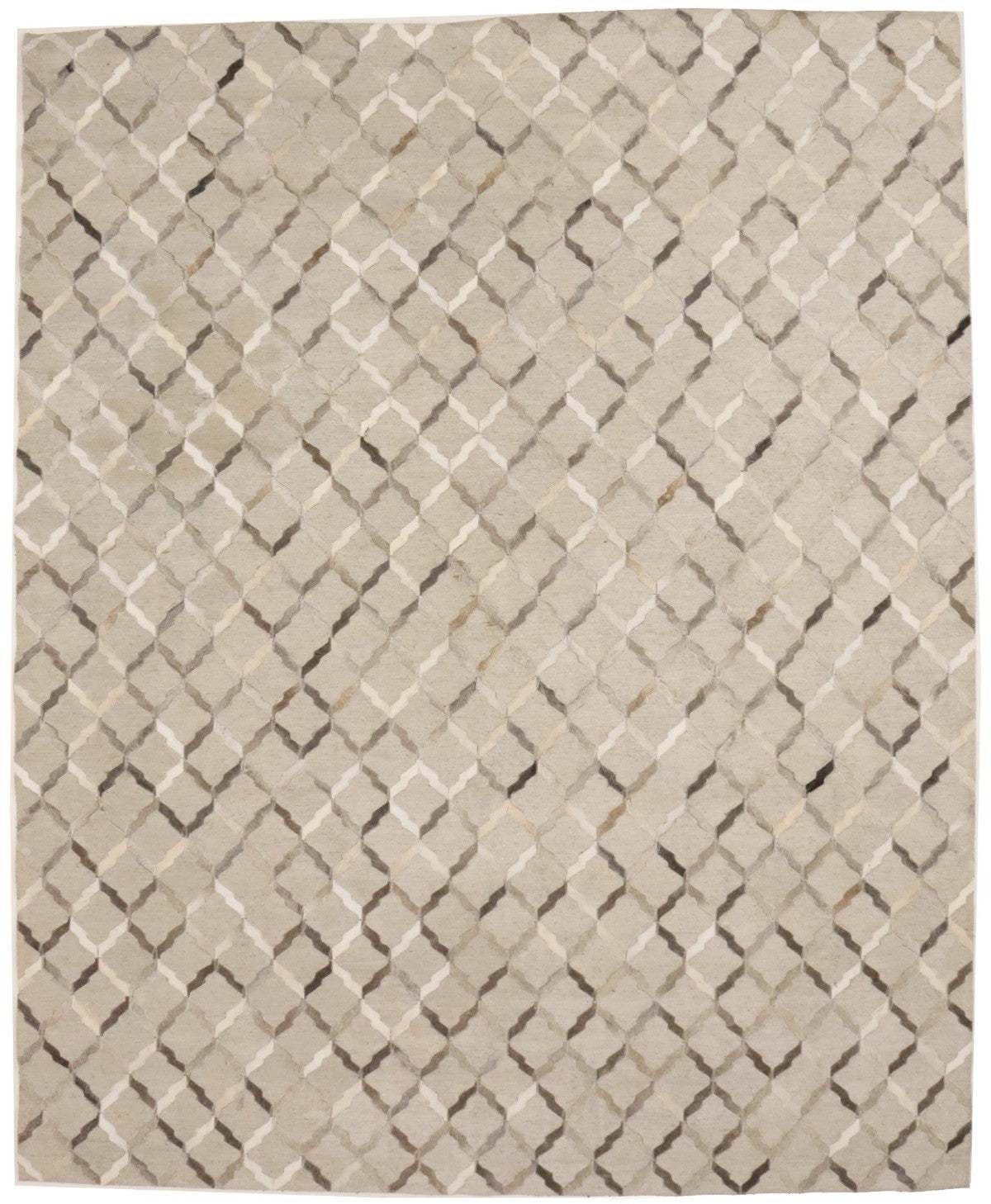 Modern Faux Leather Cowhide Rug 8x10 Contemporary Silver Carpet