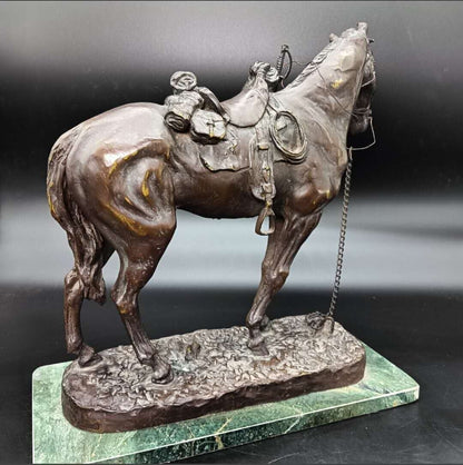 Pierre Jules Mene (France) 16In Large Bronze Sculpture War Horse  Antique Art