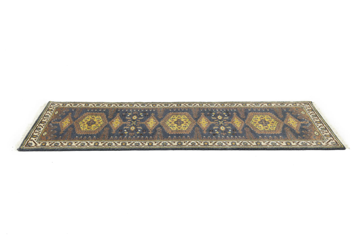 Indo-Viss Oriental Runner Rug Tribal Geometric