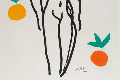 Henri Matisse Printed Signed Lithograph "Orange And Nude From Verve" Well Framed
