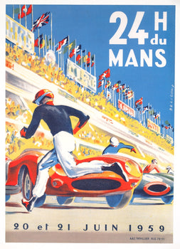 24 Hours Of Lemans 1959 24 Heures Du Mans Michel Beligond Vintage Race Poster