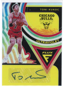 Toni Kukoc Autographed 2020-21 Panini Flux Ultraviolet Prizm Card #Uv-Tku