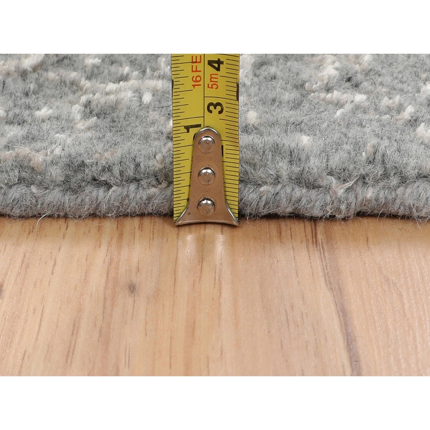 2'5"X12'1" Gray Fine Jacquard Hand Loomed Runner Wool And Art Silk Rug