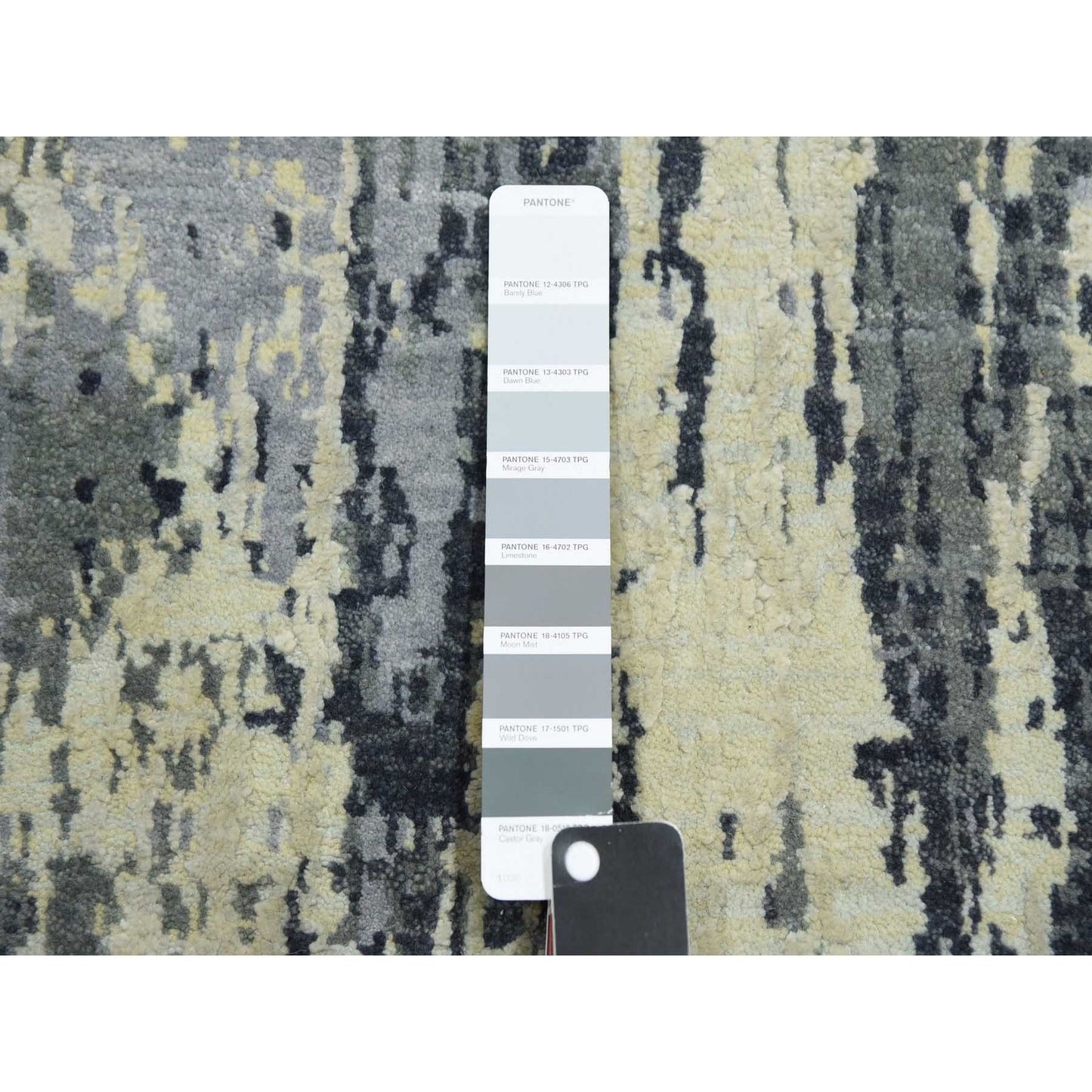 2'7"X12'2" Gray Wool And Silk Denser Weave Hand Knotted Runner Rug