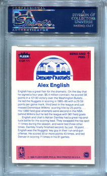 Alex English 1986 Fleer Sticker #4 Psa Ex-Mt 6 Card