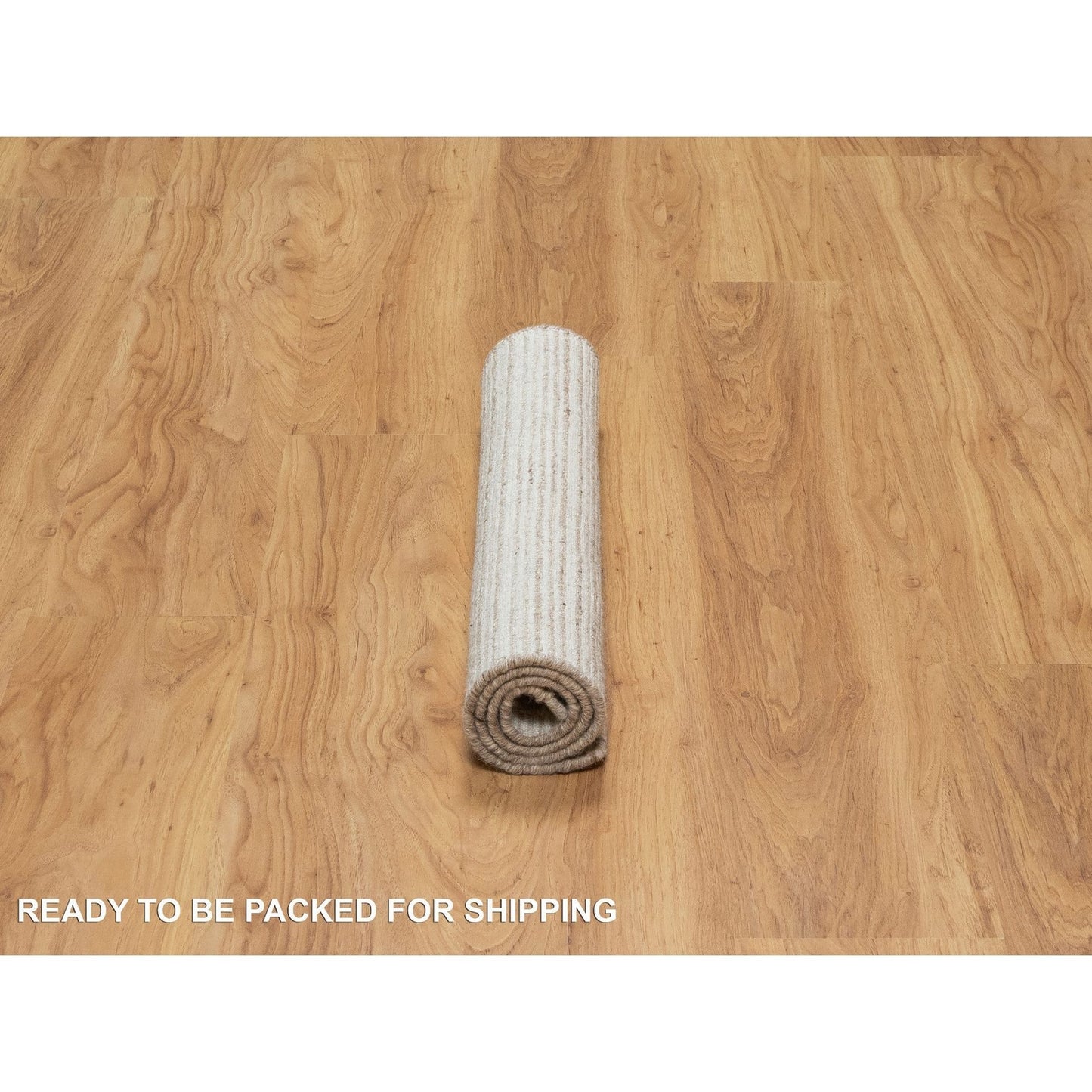 2'2"X3'1" Brown Modern Plain Decor Box Design Wool Loomed Knotted Mat Rug