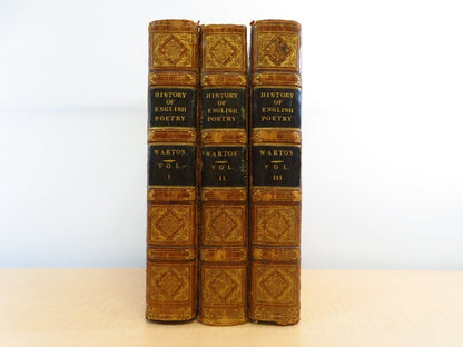 The History Of English Poetry By Thomas Warton - First Edition - 1774-1781 3Vol