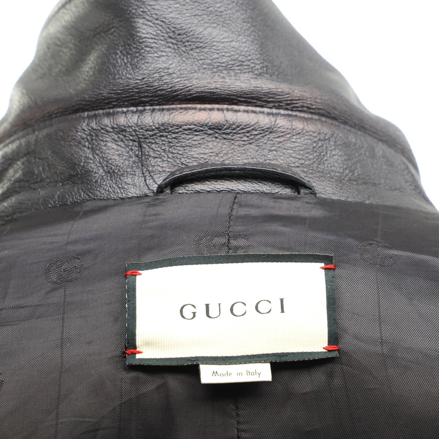 Gucci Men'S Logo Shirt Jacket Leather