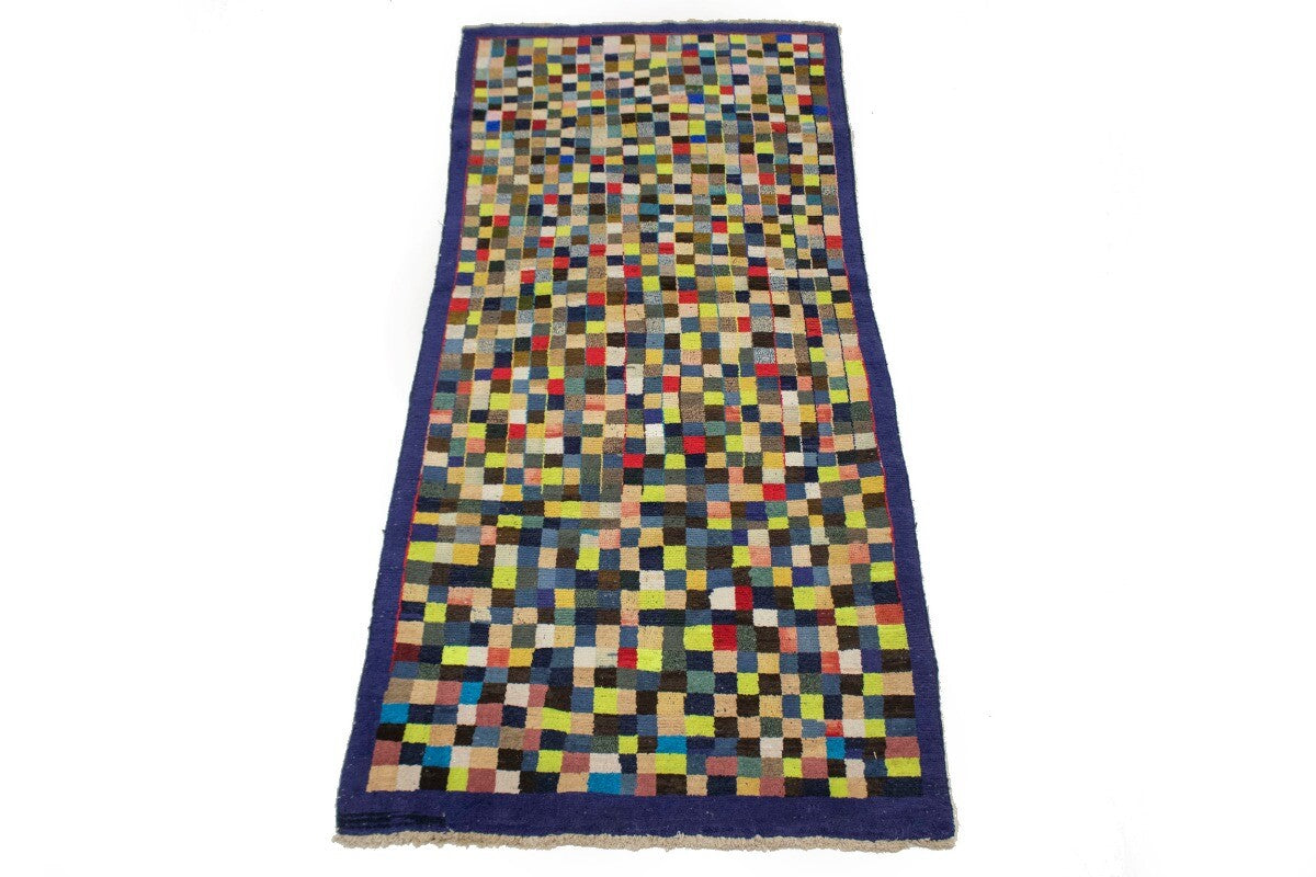 Semi-Antique Handmade Oriental Rug Multicolored