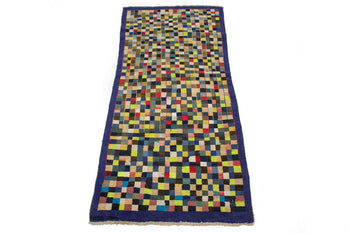Semi-Antique Handmade Oriental Rug Multicolored