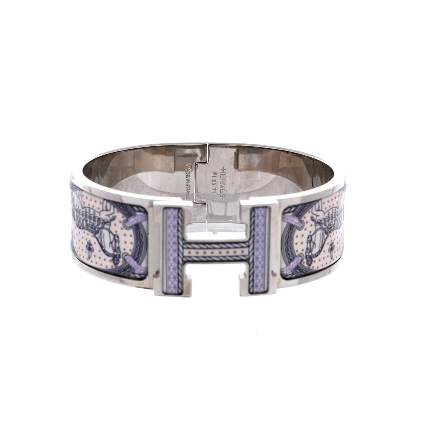 Hermes Clic Clac H Bracelet Printed Enamel Wide