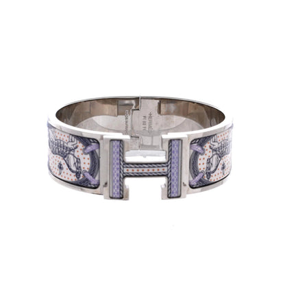 Hermes Clic Clac H Bracelet Printed Enamel Wide