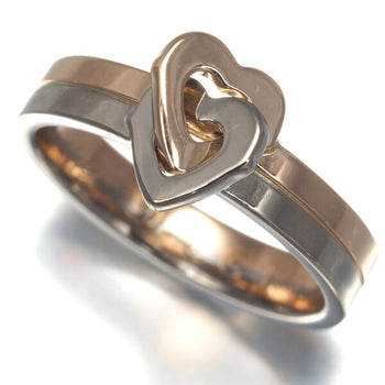 Cartier Ring Double Heart Bicolor Eu50 18K 750 Yellow White Gold