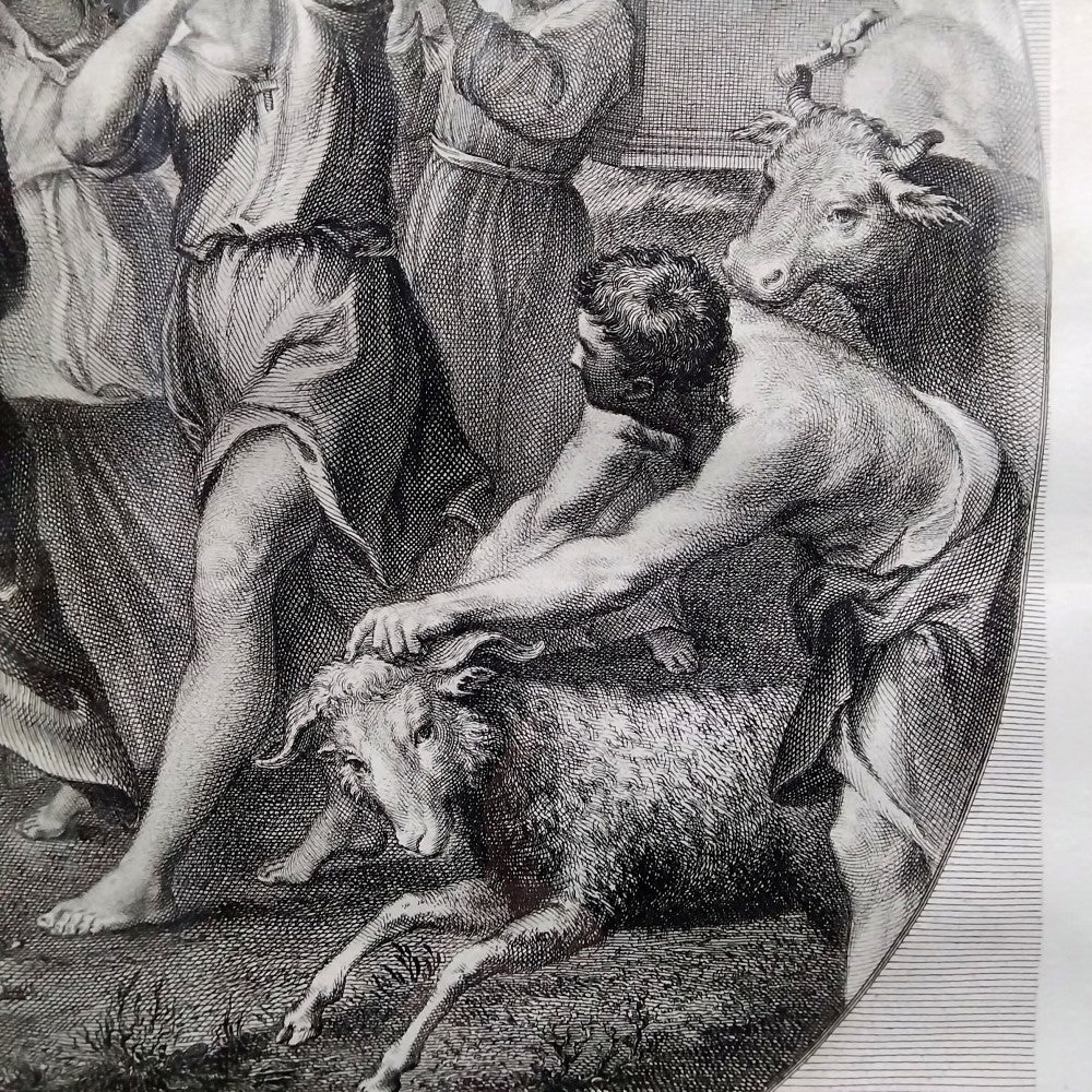 Jakob Frey After Domenichino 18Thc Engraving "Davids Victory" Antique Baroque P