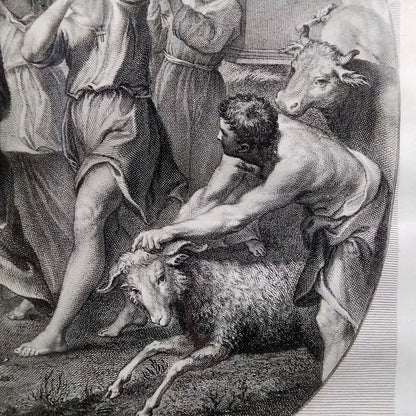 Jakob Frey After Domenichino 18Thc Engraving "Davids Victory" Antique Baroque P