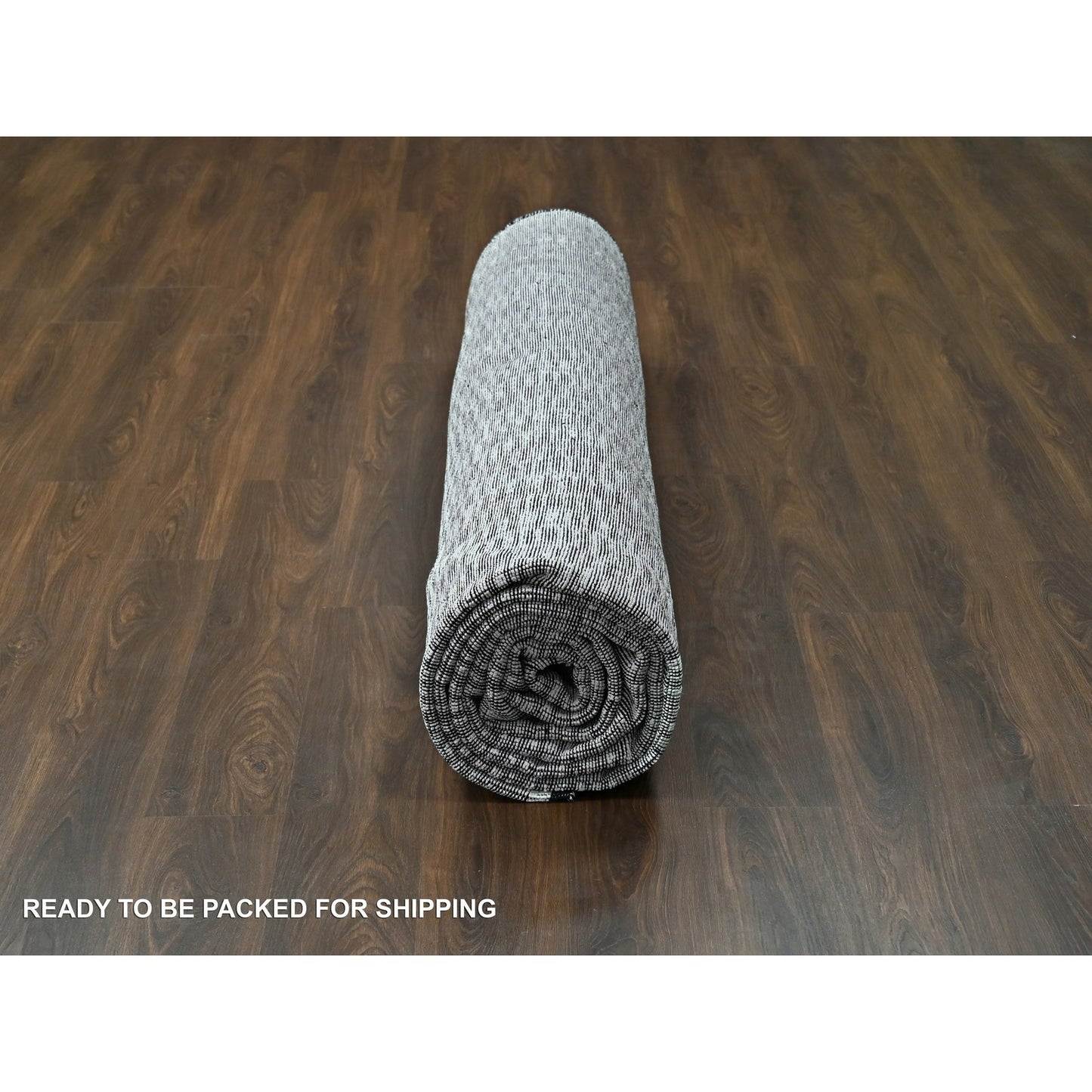 12'4"X15' Ivory Modern Design Wool & Silk Hand Loomed Oversized Rug